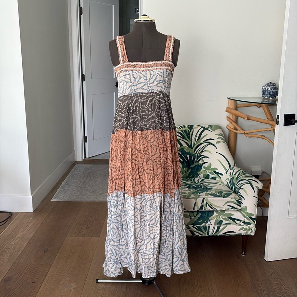 French Connection Anthropologie Style Boho Tiered Maxi Dress Size 2